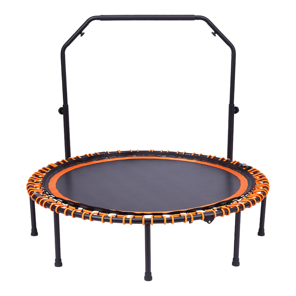 48in Bungee Cords Foldable Round Trampoline With Adjustable U-handle Bar | Orange