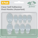 St Helens Assorted Self Adhesive Oval Shaped Plastic Hooks (pack Of 9)