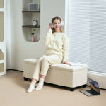 Storage Ottoman With Lid, 112cm Bench Chest Box | Beige