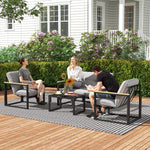 4pcs Outdoor Garden Furniture Set | Light Grey