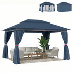 3 X 4 M Outdoor Garden Gazebo With Upf50+ Double roof | Dark Blue