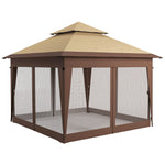 3 X 3(m) Pop Up Gazebo, Instant Shelter With Netting | Khaki