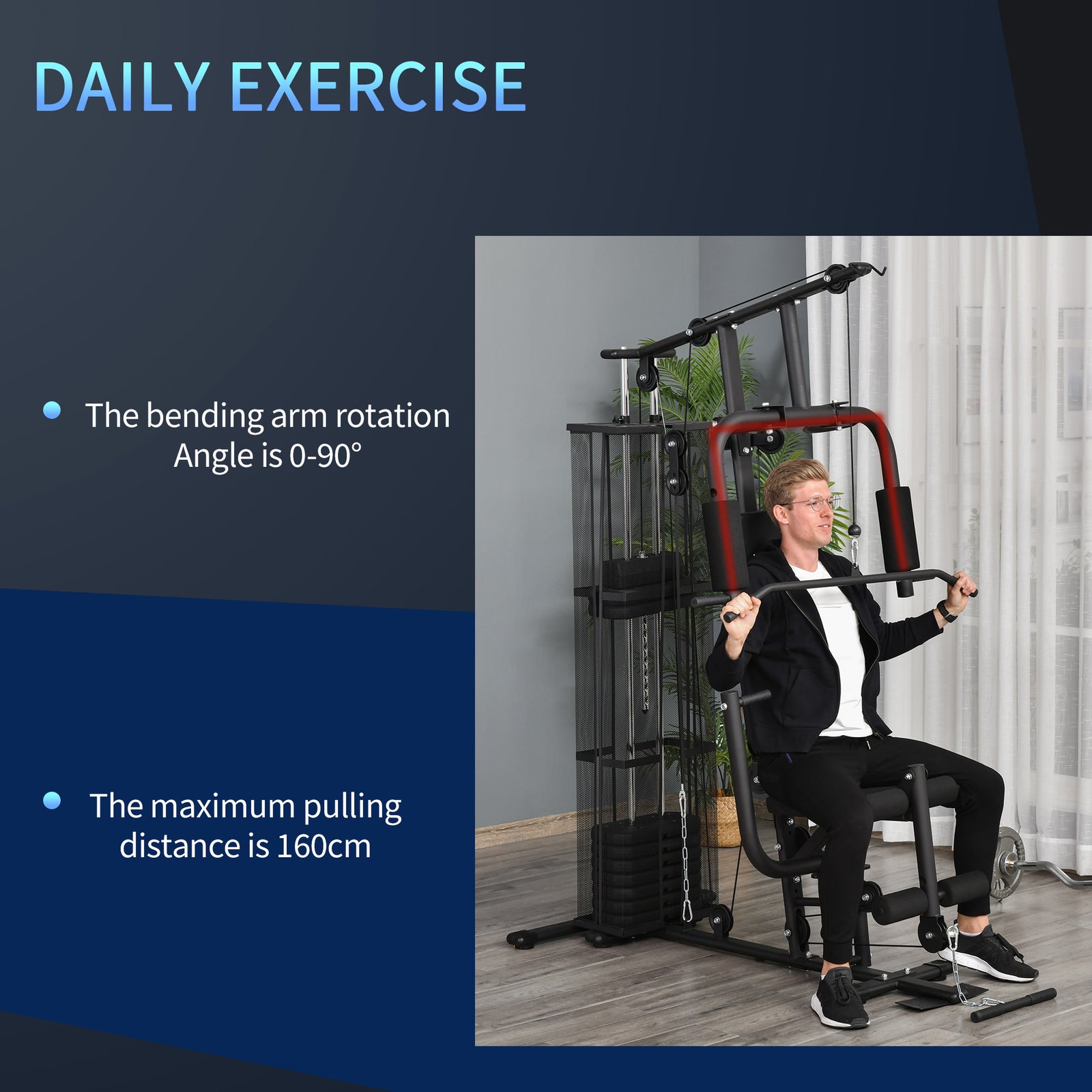 Multifunction Home Gym Weight Training Workout Station | Black