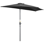 2.7m Half Round Parasol Balcony Shade | Black