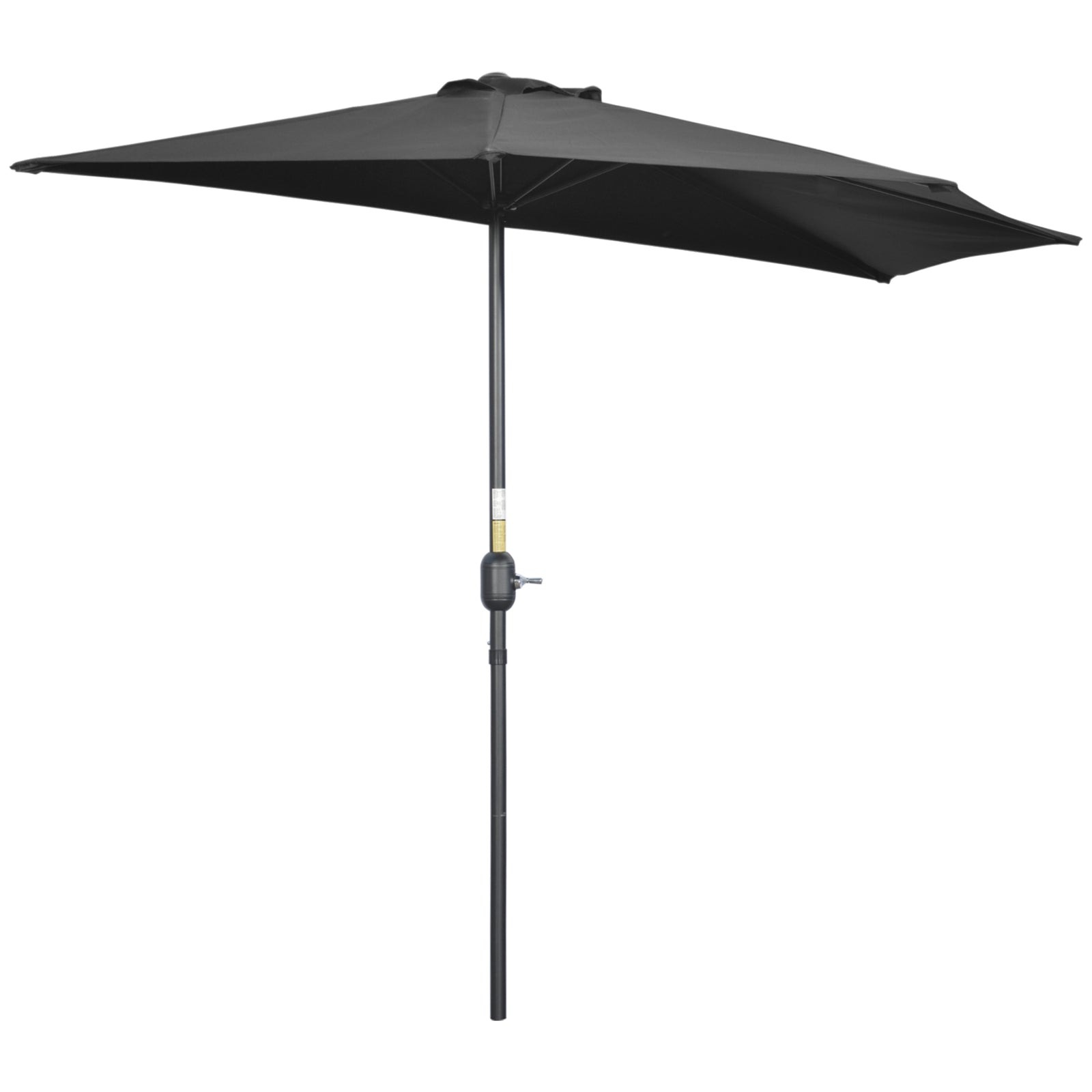 2.7m Half Round Parasol Balcony Shade | Black
