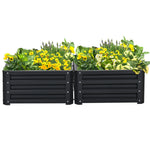 Set Of 2 Galvanized Raised Garden Bed | Gray