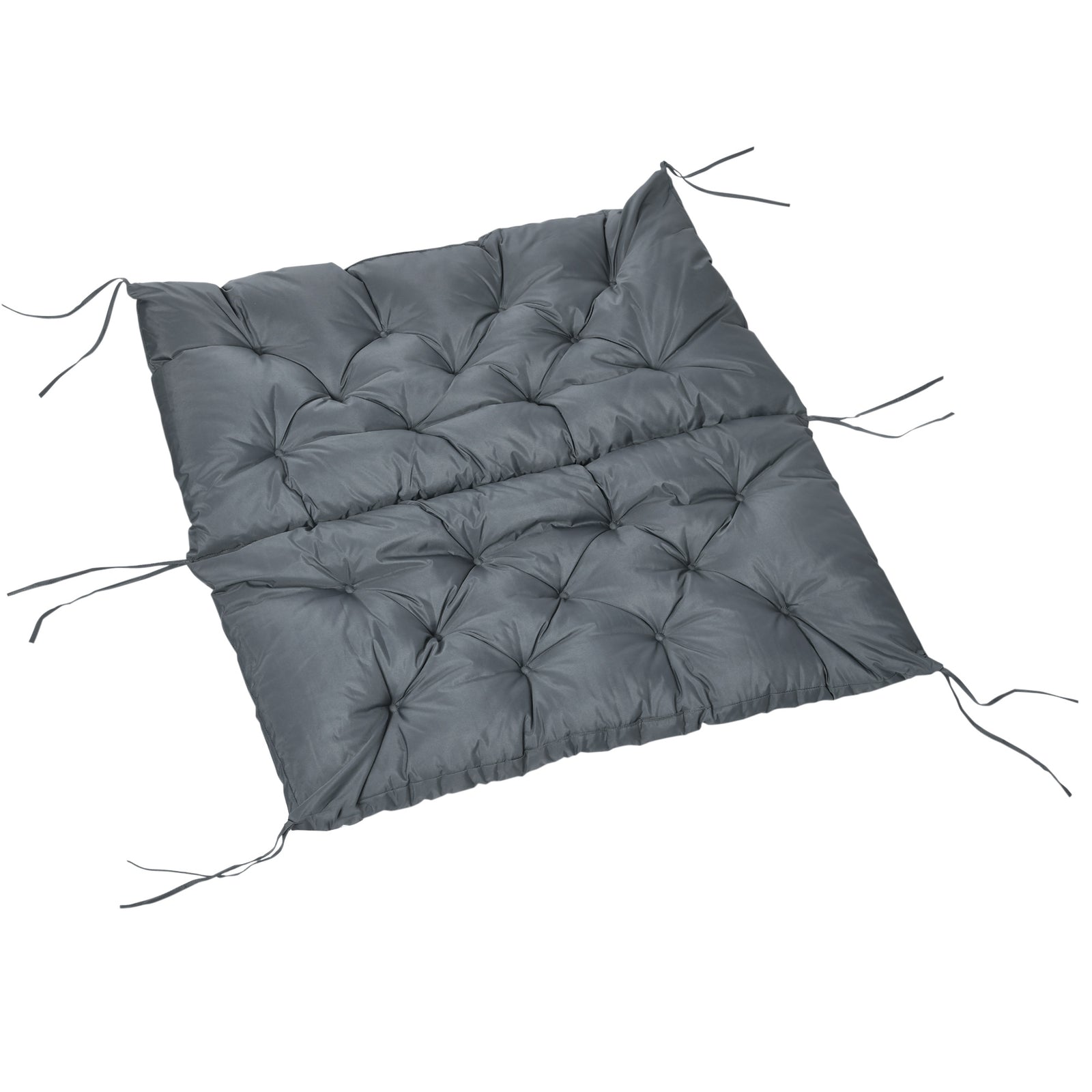 2 Seater Garden Bench Cushion Outdoor Seat Pad With Ties | Dove Gray