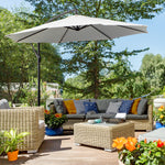 3m Garden Parasol W/ Crank & Base | Cream