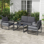 Aluminium Garden Set Cushions, Slatted Table