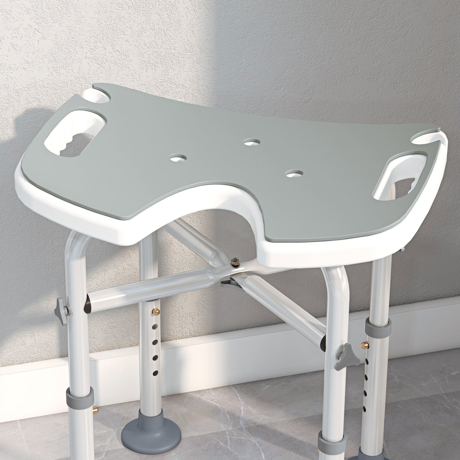 Aluminium Shower Stool For Elderly Disabled Non-slip | One Size | Gray