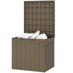107 L Plastic Storage Chest With Lock Hole And Handles | One Size | Dark Brown