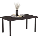 Brown Metal Garden Table, Woodgrain