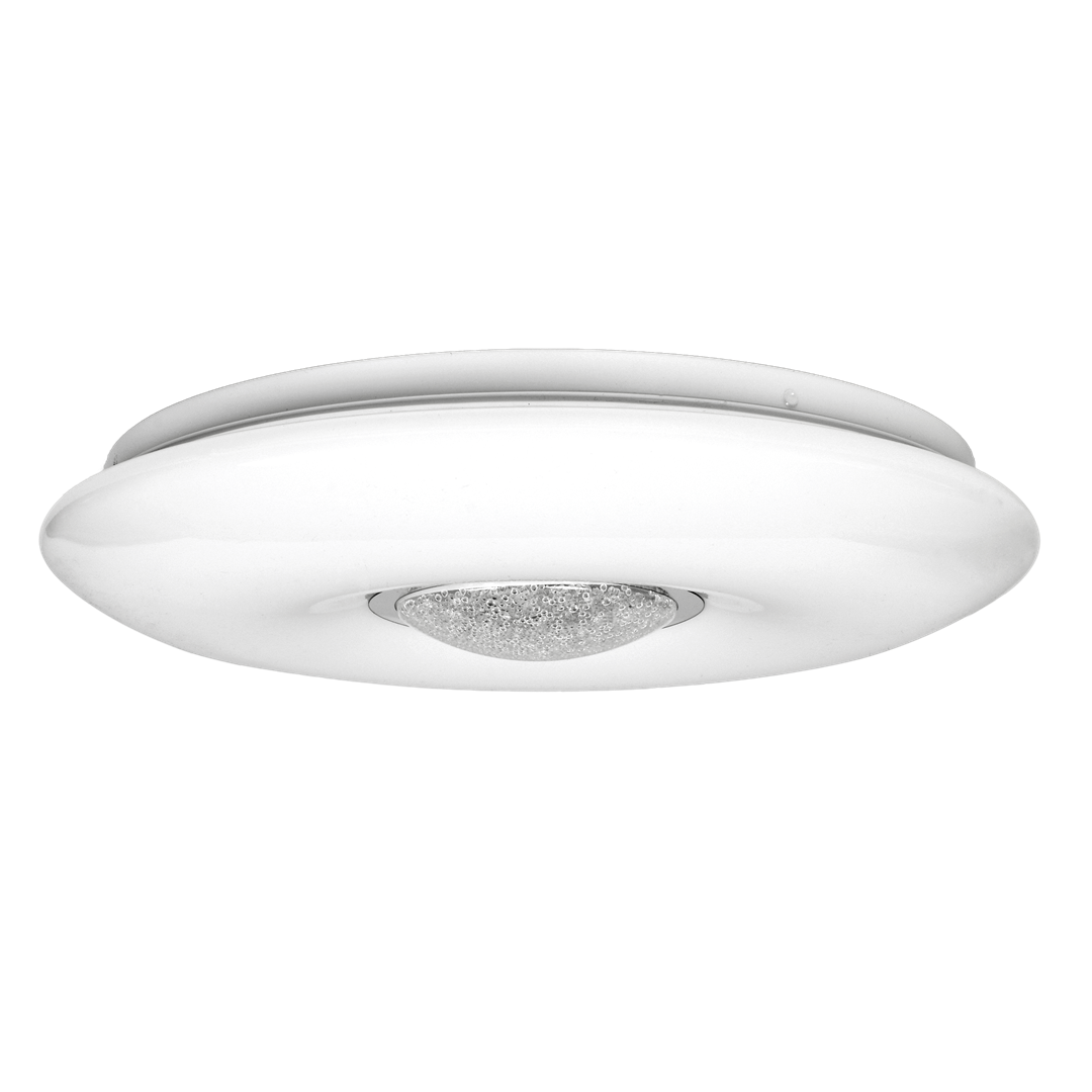 Vela White Led Ceiling Lamp 24w(120w) 42cm  Dimmable And Colour Temperature Adjustable Via Included Remote Control
