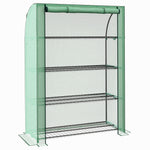 4-tier Mini Greenhouse W/ Roll-up Door 170x120cm