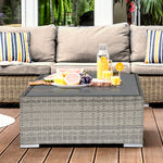 Garden Furniture Rattan Single Middle Sofa W/ Cushions | Gray