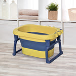 Foldable Baby Bathtub For Newborns Infants Toddlers W/ Stool | Yellow