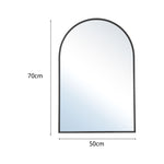 50x70cm Arched Wall Mirror In Black Aluminium Alloy Frame