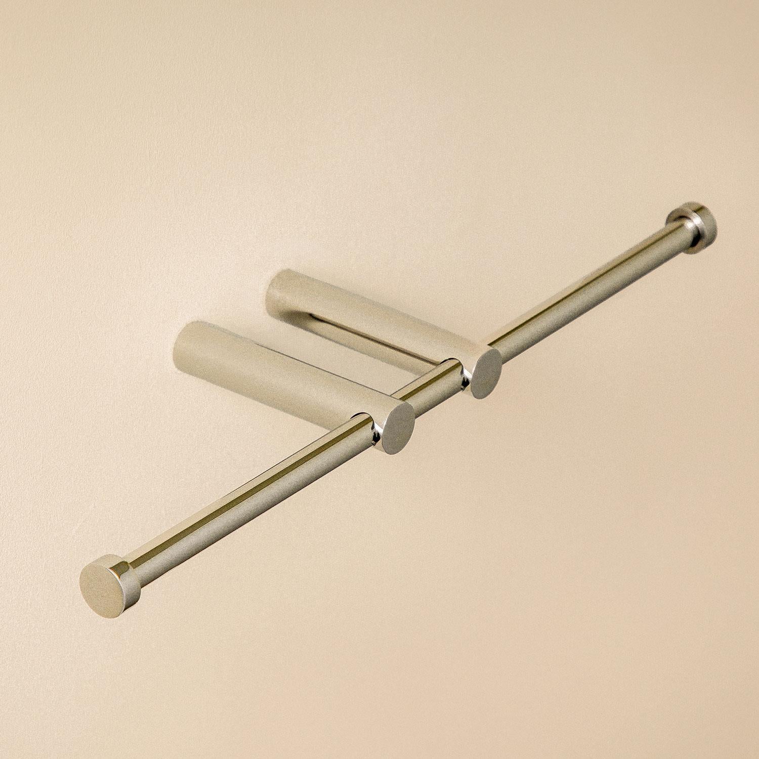 Toilet Roll Holder, Gloss Steel, Wall-mounted. Collection Architect S+
