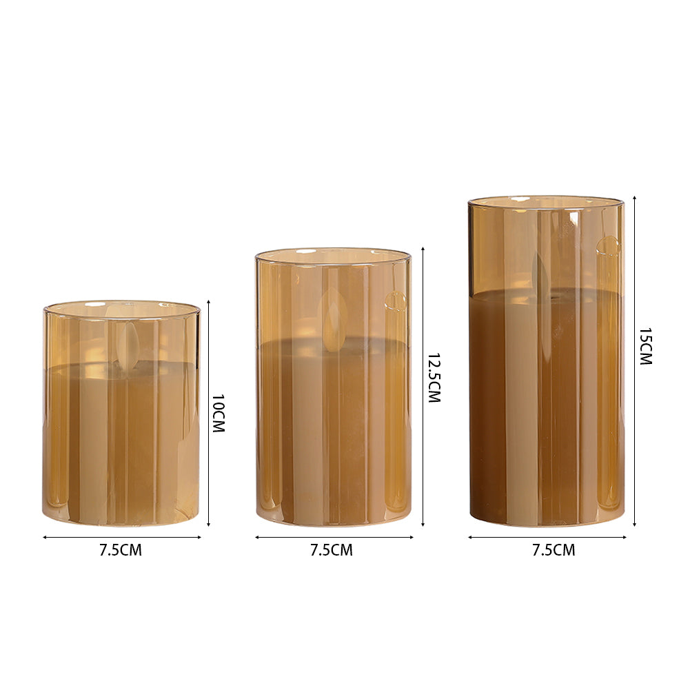 3pcs Remote-controlled Led Flameless Candle Set | Gold