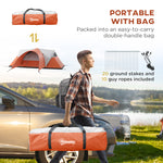 3000mm Waterproof Camping Tent W/ Porch Sewn In Groundsheet | Orange