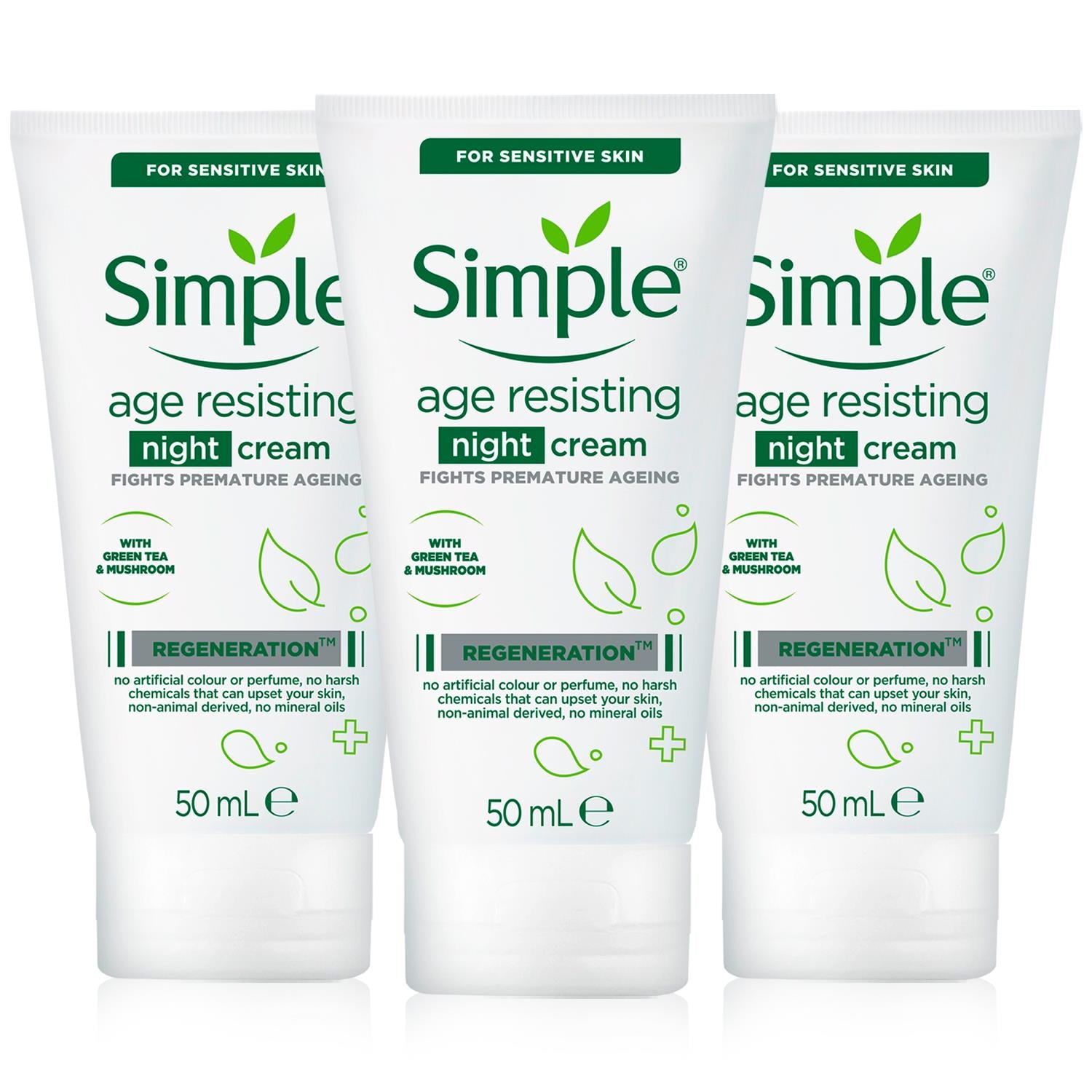 Regeneration Age Resisting Night Cream, 3pk X 50ml | Set-of-3 | White
