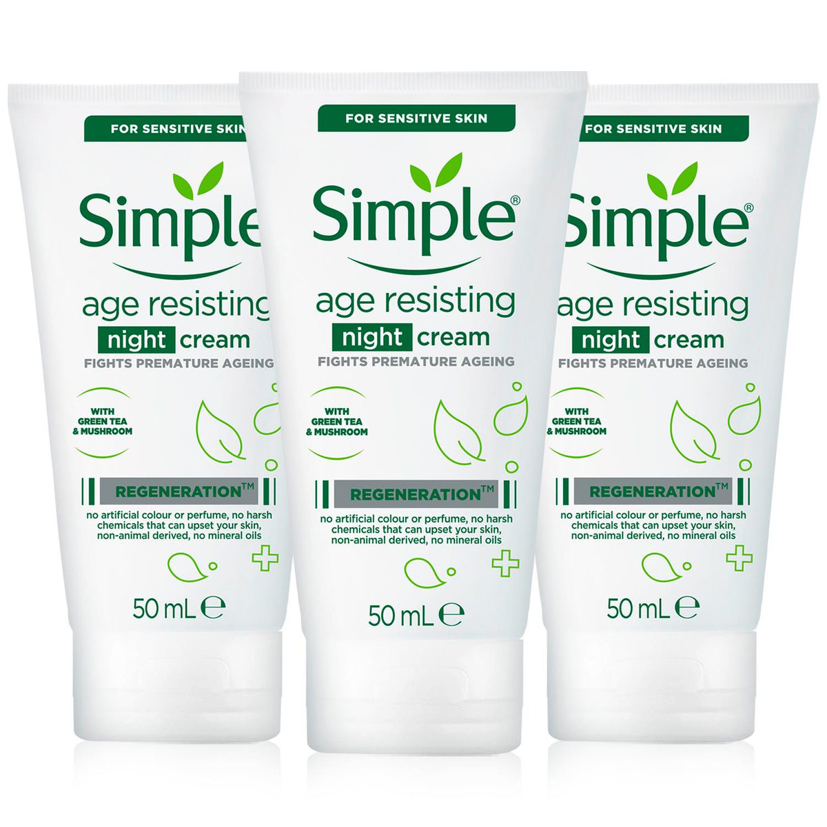 Regeneration Age Resisting Night Cream, 3pk X 50ml | Set of 3 | White