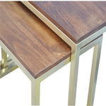 Solid Wood Chunky Gold Table Set Of 3