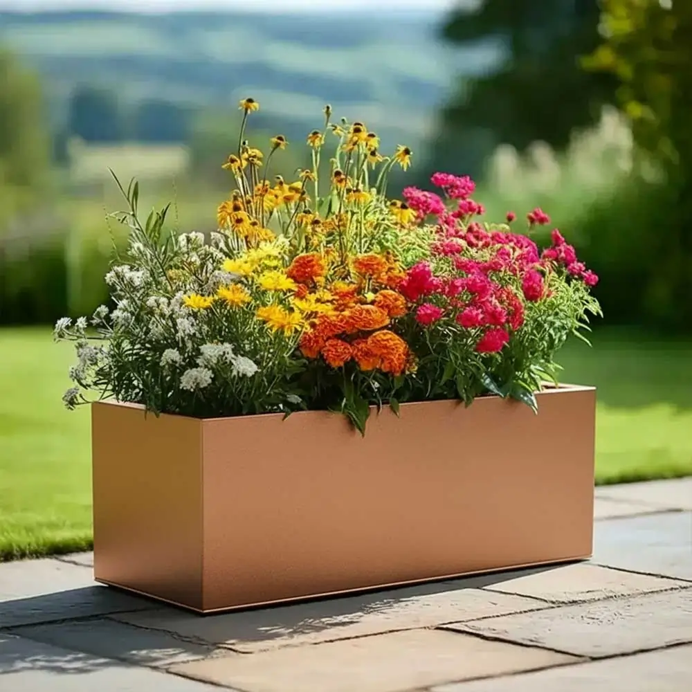 Zinc Galvanised Trough Planter | 70cm x 24cm x 24cm | Copper