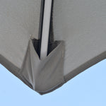 3m Cantilever Banana Parasol W/ Led Solar Lights | Light Slate Gray