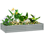 Galvanised Raised Garden Bed, 180x90x30cm | Silver