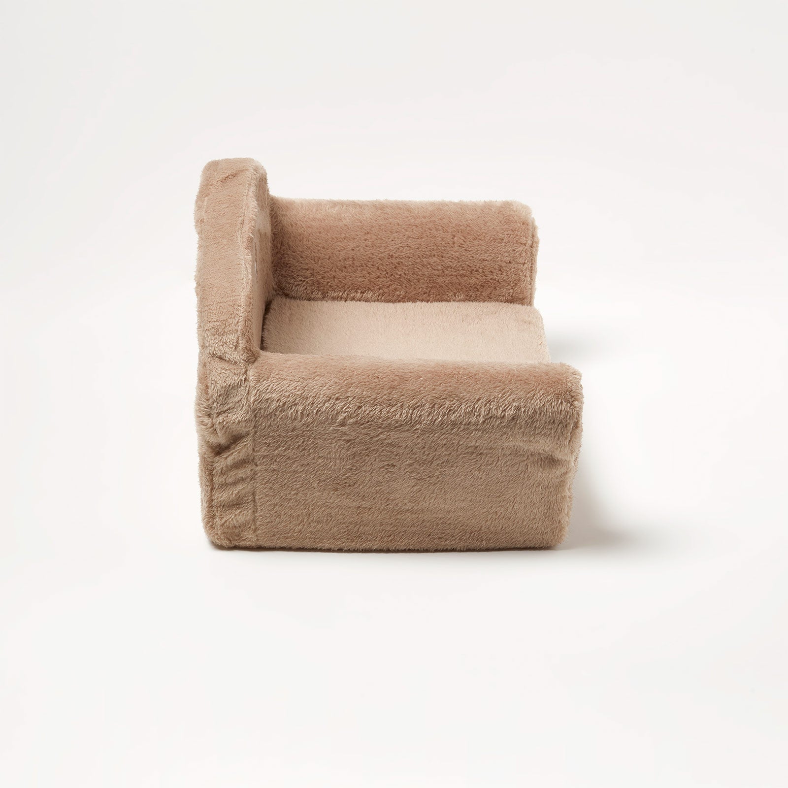 Plush Fold Out Sofa Pet Bed | Large | Beige