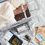 56x45x25cm Large Cabin Carry On Case - Overhead Luggage Suitcase - 4 Spinner Wheels - Aluminium Frame/abs Shell Outer | Cabin | Silver