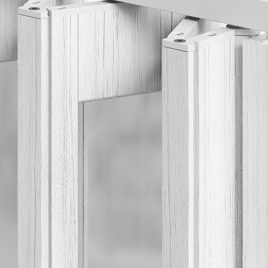 Breeins Magnetic Sliding Pvc Concertina Folding Door With Long Windows