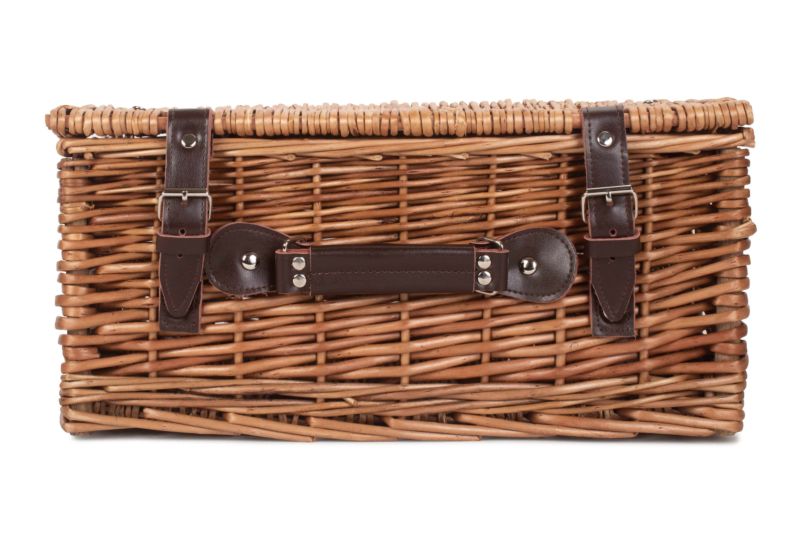Wicker Double Steamed 40cm Picnic Basket | Brown