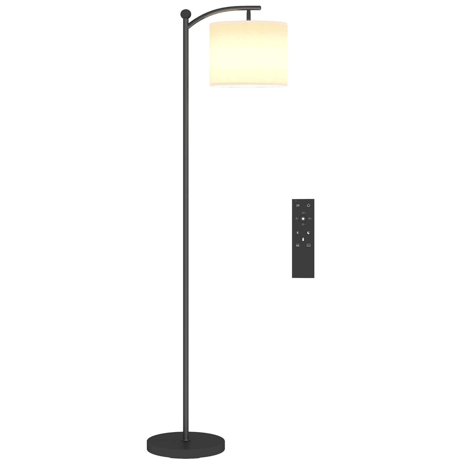 Led Floor Lamp With Dimmable Colours Temperature & Brightness | Black