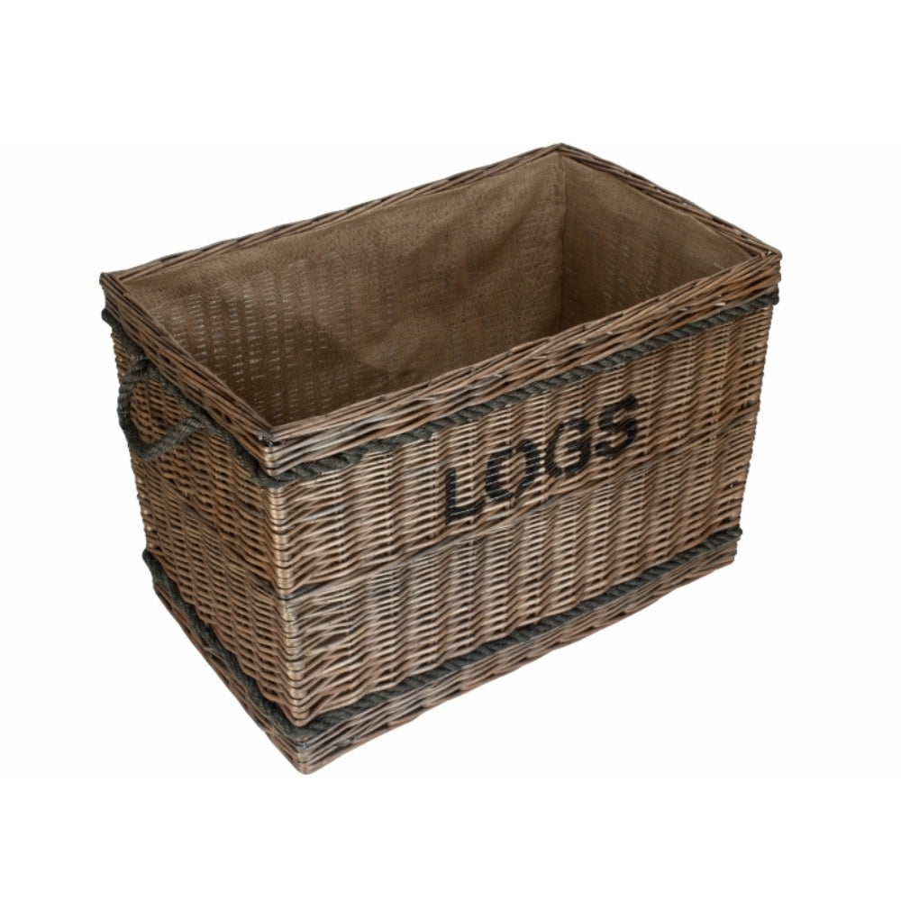 Wicker Large Rope Handle Log Basket
