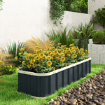 Galvanised Raised Garden Bed With Gloves | L | Dark Grey
