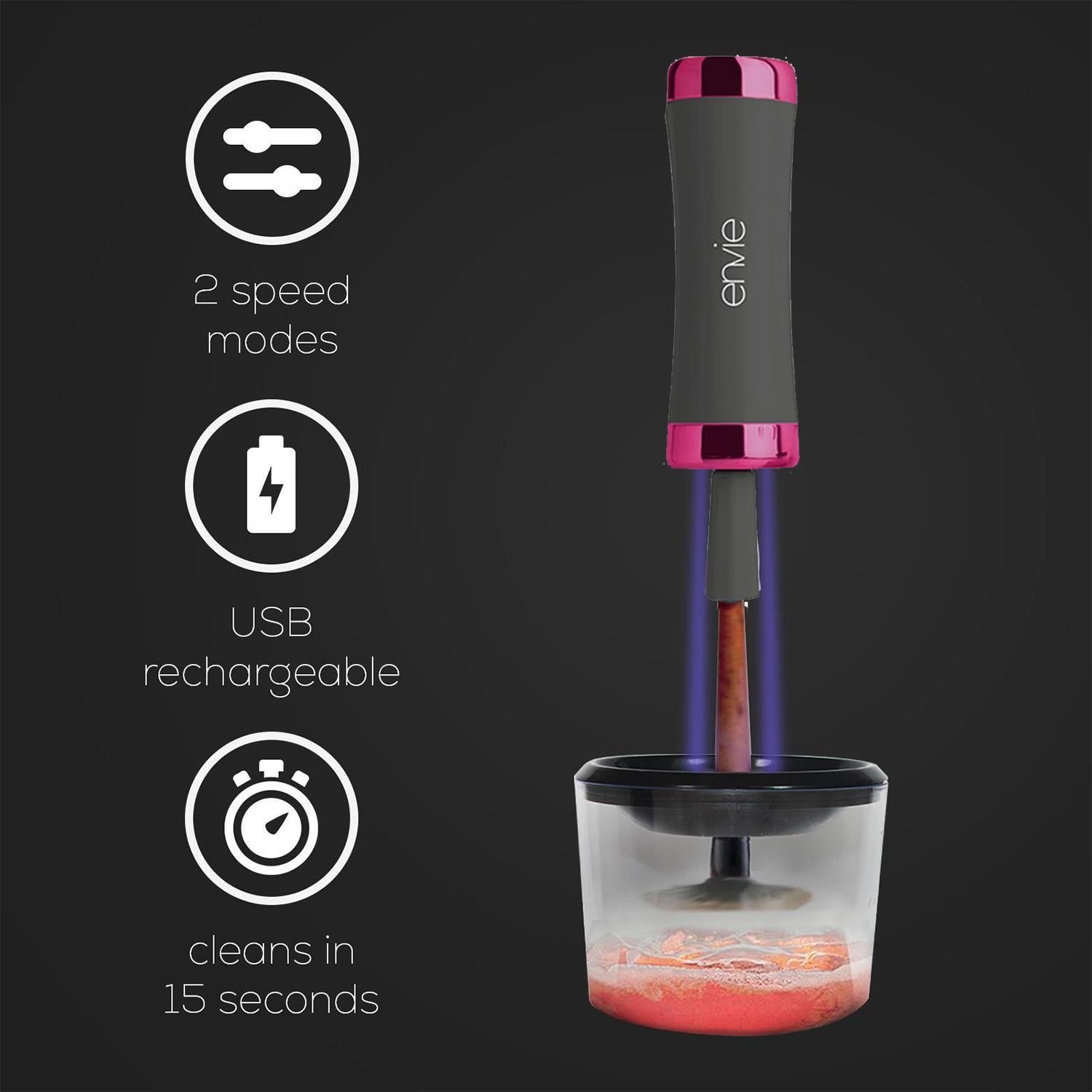 Make Up Brush Cleaner And Dryer Usb Rechargeable Pink