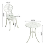3pcs Outdoor Garden Patio Furniture Conversation Set Cast Aluminium