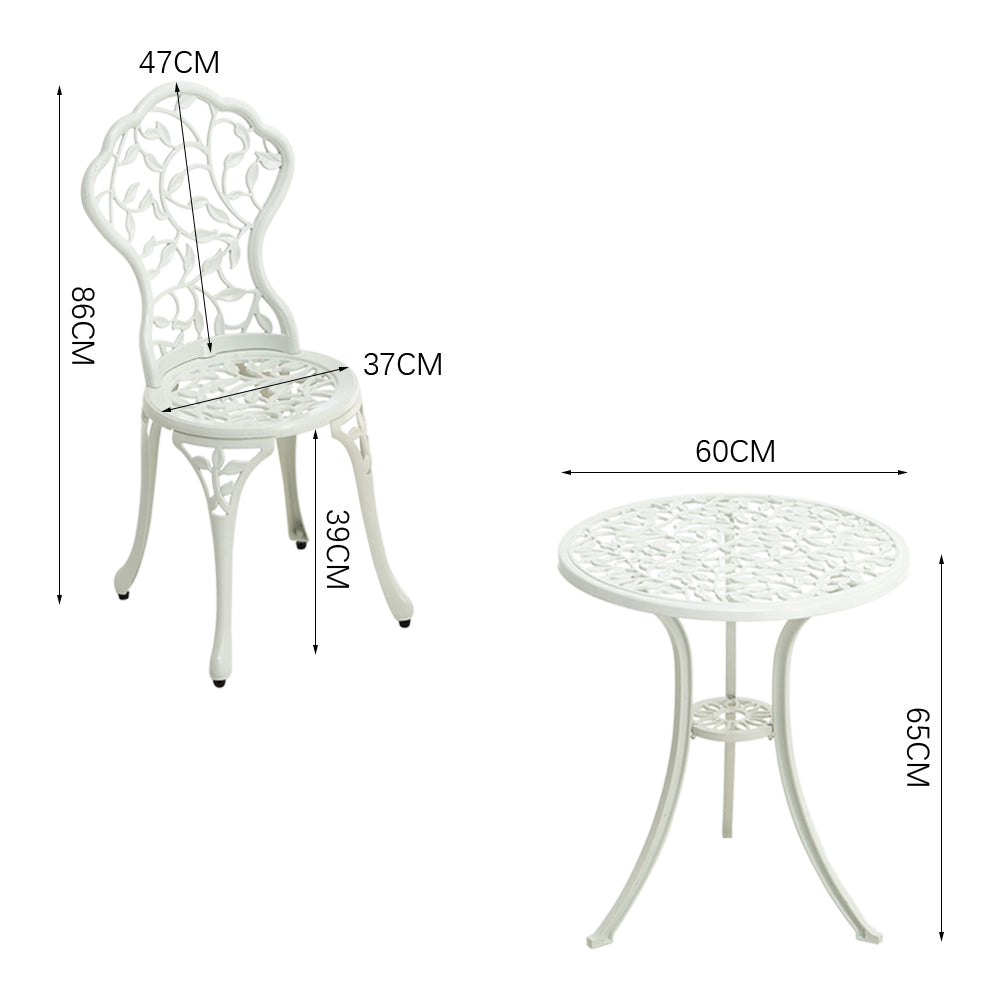 3pcs Outdoor Garden Patio Furniture Conversation Set Cast Aluminium