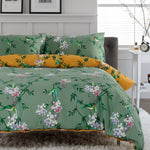 Bird Garden Sage 200 Thread Count Cotton Rich Reversible Duvet Cover Set | Single | Green