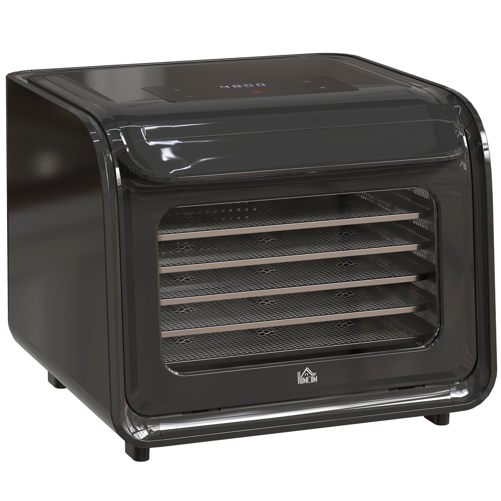 Food Dehydrator With 6 Stainless Steel Tray, For Fruit, Meat | One Size | Black