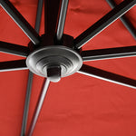 Square Cantilever Roma Parasol W/ 360° Crank & Base | Red