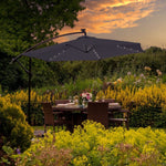 3m Led Cantilever Parasol | Grey
