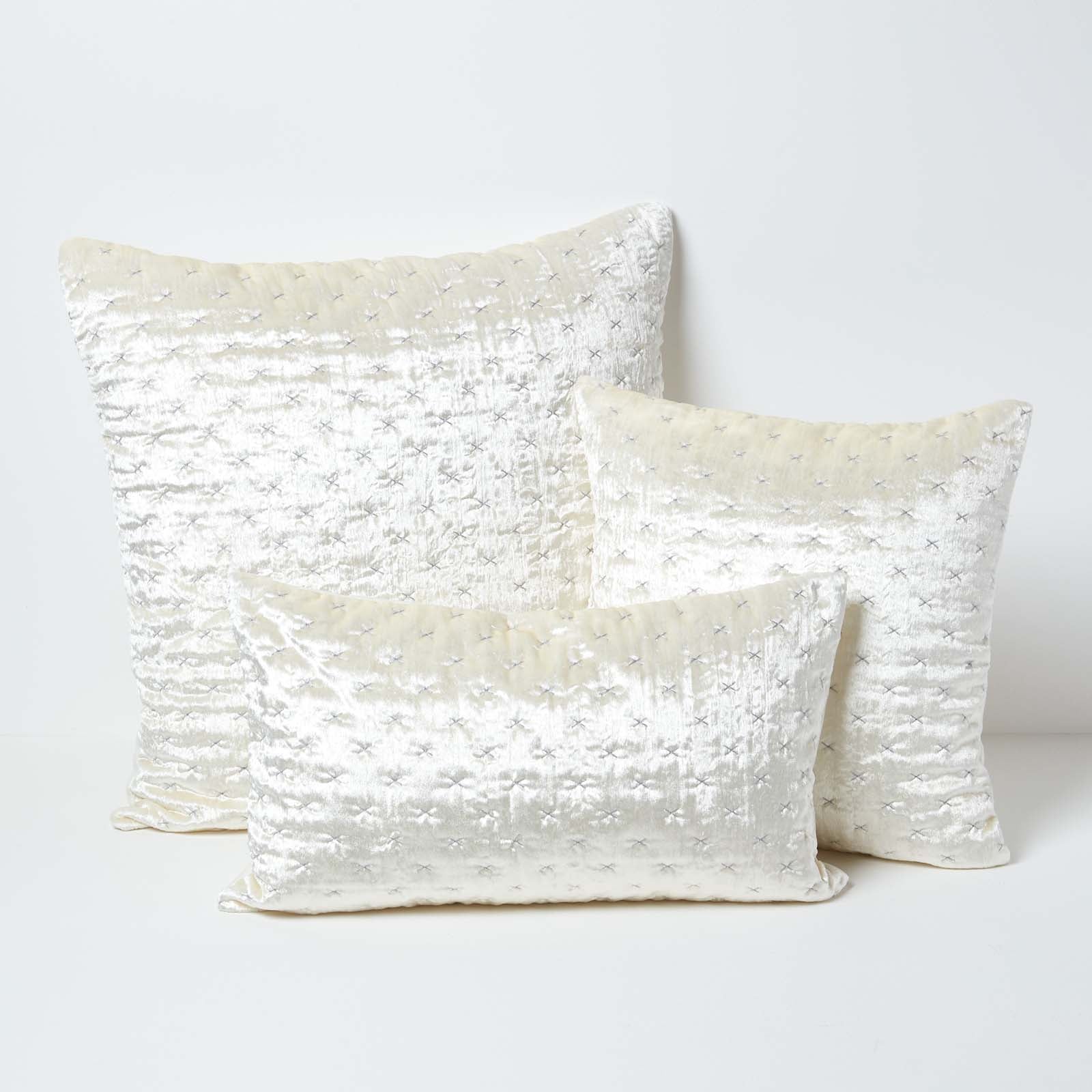 Crushed Velvet Cushion Cover | 40cm x 40cm | Cream