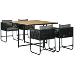 5-pc Rattan Dining Set Cube Space-saving
