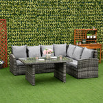3 Pcs Outdoor Dining Rattan Sofa Set For Garden