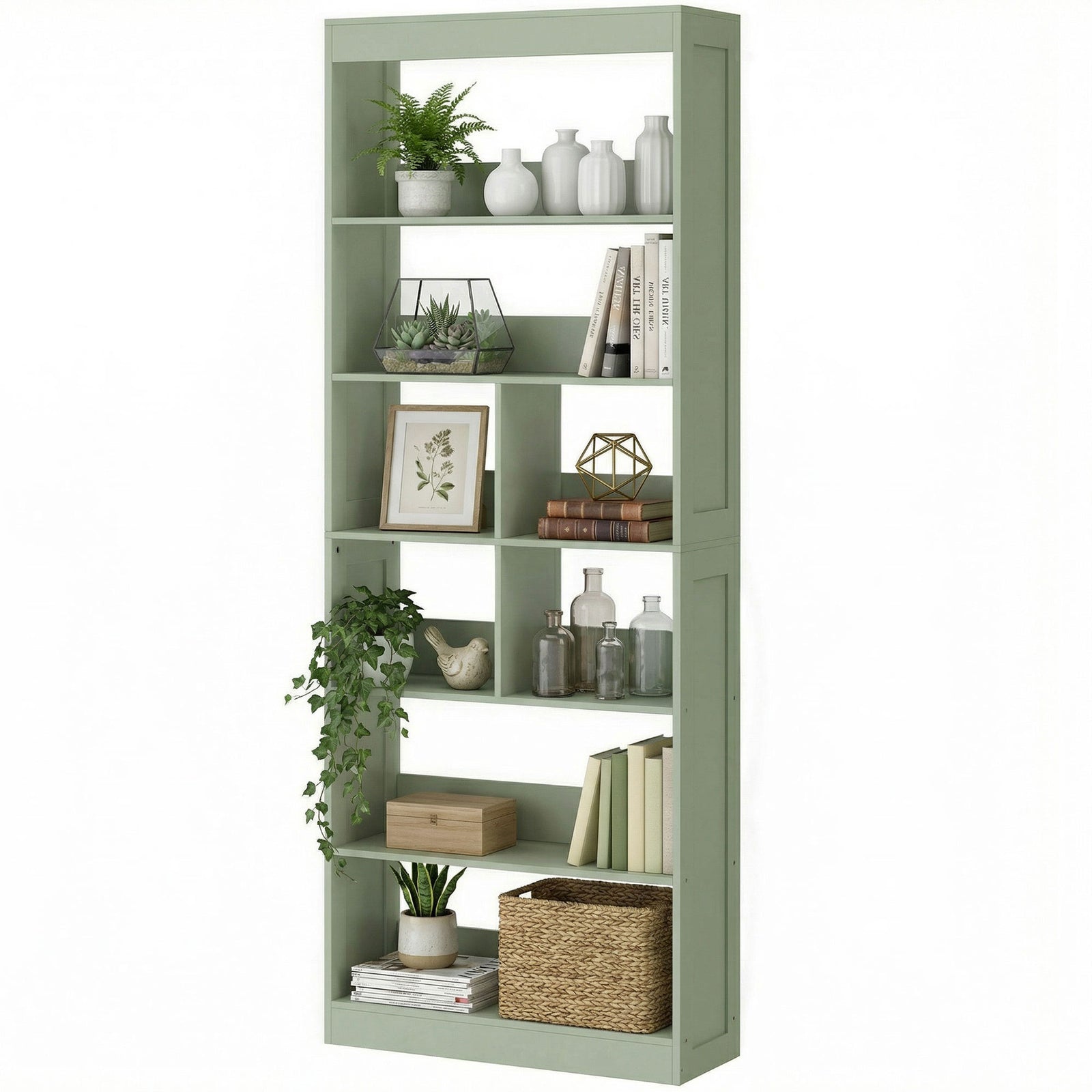 Bookcase, 6-tier Bookshelf With Anti-tipping Design | Green