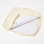 Quilted Cotton Armchair Booster Cushion Cover | 50cm x 50cm | Cream