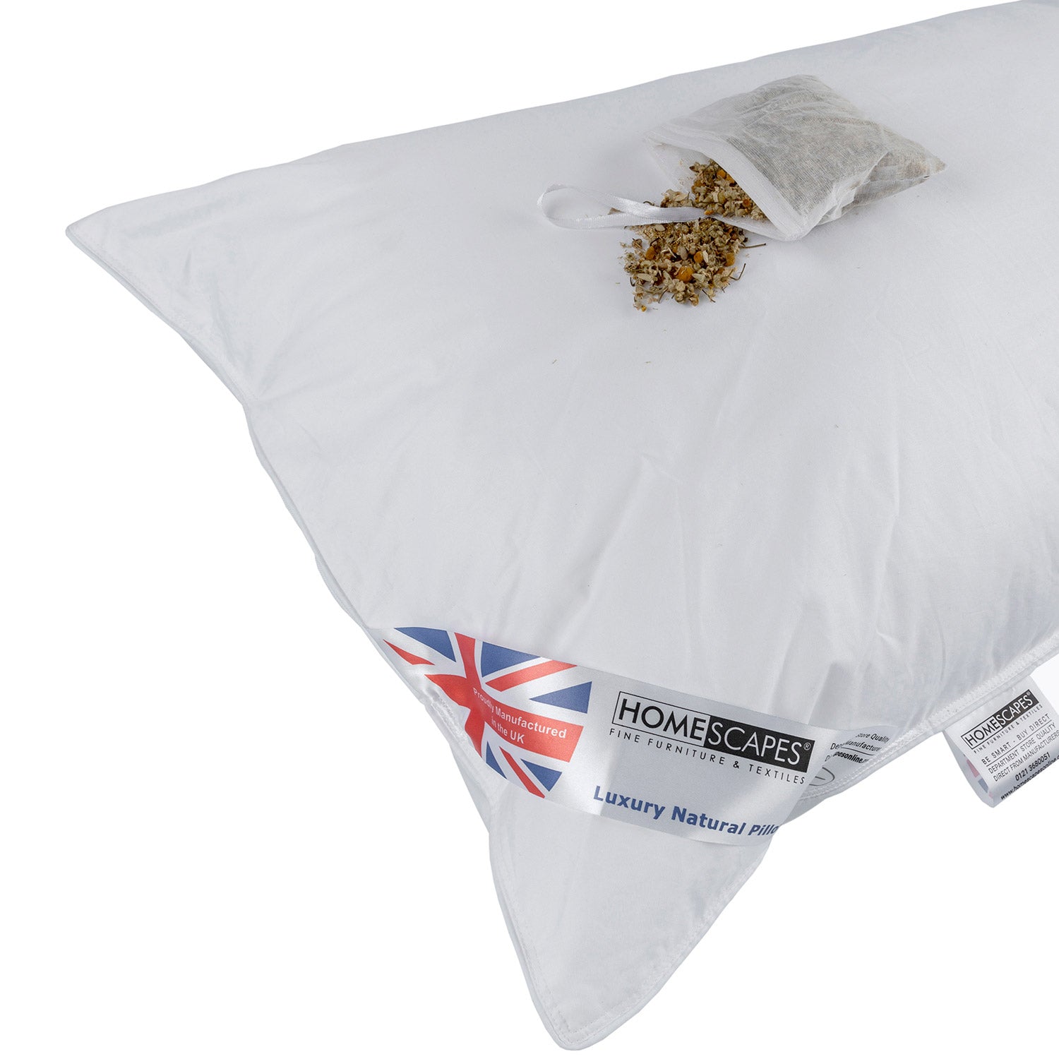 Goose Feather & Down Camomile Pillow With Dried Camomile Insert
